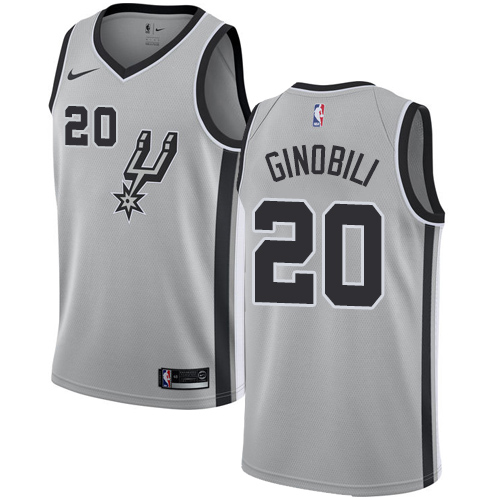 Nike Spurs #20 Manu Ginobili Silver Youth NBA Swingman Statement Edition Jersey