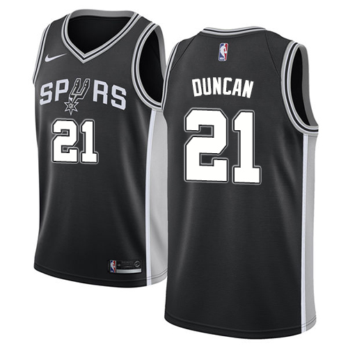 Nike Spurs #21 Tim Duncan Black Youth NBA Swingman Icon Edition Jersey