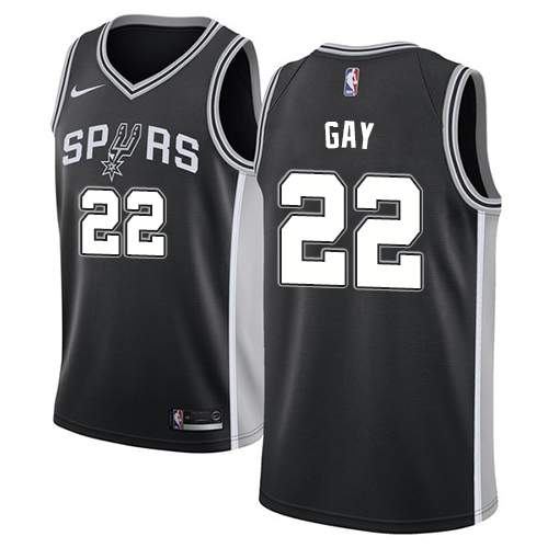 Nike Spurs #22 Rudy Gay Black Youth NBA Swingman Icon Edition Jersey