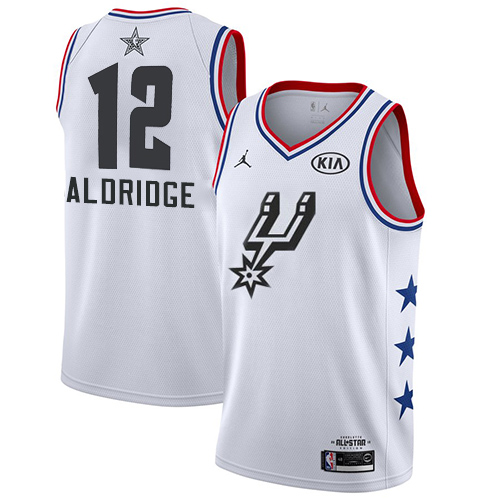 Nike Spurs #12 LaMarcus Aldridge White Youth NBA Jordan Swingman 2019 All-Star Game Jersey