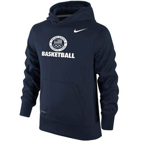 Youth Team USA Basketball Nike Sport KO Performance Pullover Hoodie Navy