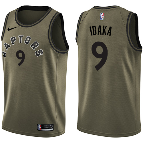 Nike Raptors #9 Serge Ibaka Green Salute to Service Youth NBA Swingman Jersey