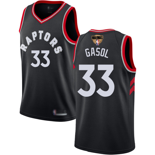 Raptors #33 Marc Gasol Black 2019 Finals Bound Youth Basketball Swingman Statement Edition Jersey