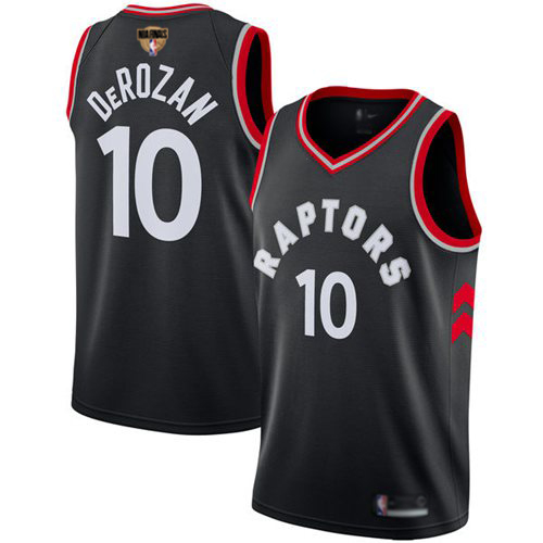 Raptors #10 DeMar DeRozan Black 2019 Finals Bound Youth Basketball Swingman Statement Edition Jersey - Click Image to Close