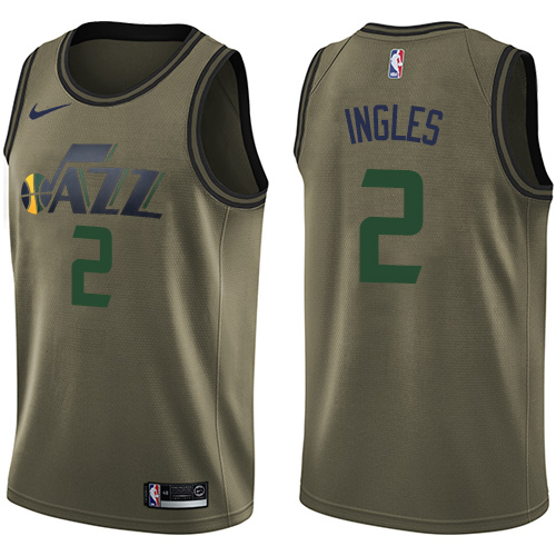 Nike Jazz #2 Joe Ingles Green Salute to Service Youth NBA Swingman Jersey