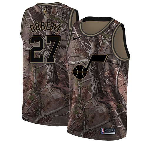 Nike Jazz #27 Rudy Gobert Camo Youth NBA Swingman Realtree Collection Jersey - Click Image to Close