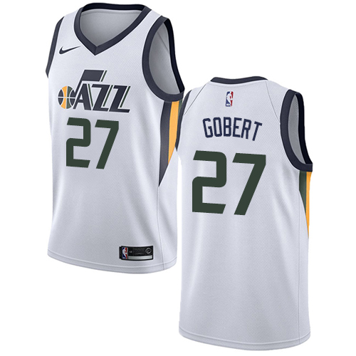 Nike Jazz #27 Rudy Gobert White Youth NBA Swingman Association Edition Jersey