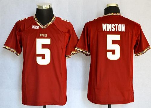 Seminoles #5 Jameis Winston Red Stitched Youth NCAA Jersey