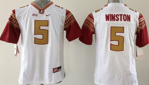 Seminoles #5 Jameis Winston White Limited Stitched Youth NCAA Jersey