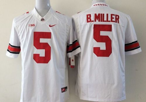 Buckeyes #5 Braxton Miller White Stitched Youth NCAA Jersey