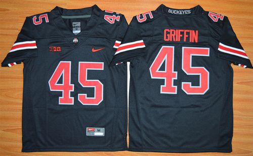 Buckeyes #45 Archie Griffin Black(Red No.) Limited Stitched Youth NCAA Jersey