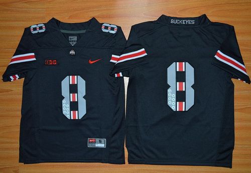 Buckeyes #8 Championship Black(Red No.) Limited Stitched Youth NCAA Jersey