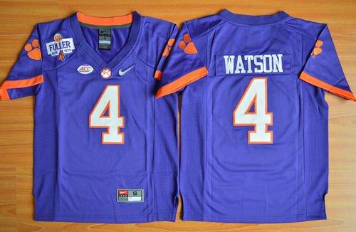 Tigers #4 Deshaun Watson Purple 2016 National Championship Stitched Youth NCAA Jersey - Click Image to Close