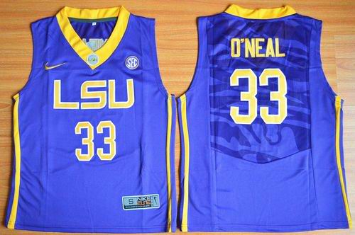 Tigers #33 Shaquille O'Neal Purple Basketball Stitched Youth NCAA Jersey