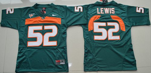 Hurricanes #52 Ray Lewis Green Stitched Youth NCAA Jersey