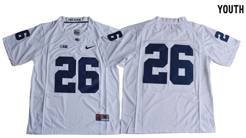 Nittany Lions #26 Saquon Barkley White Limited Stitched Youth NCAA Jersey