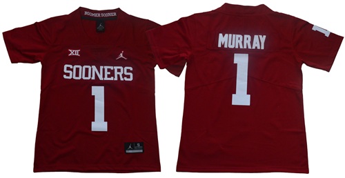 Sooners #1 Kyler Murray Red Jordan Brand Limited Stitched Youth NCAA Jersey