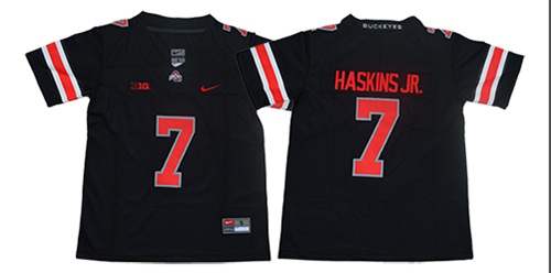 Buckeyes #7 Dwayne Haskins Jr Blackout Limited Stitched Youth NCAA Jersey