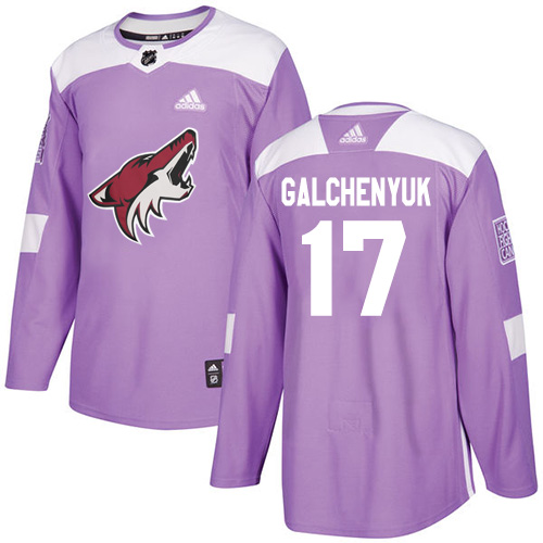 Adidas Coyotes #17 Alex Galchenyuk Purple Authentic Fights Cancer Stitched Youth NHL Jersey