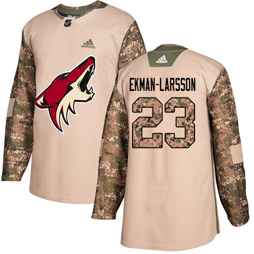 Adidas Coyotes #23 Oliver Ekman-Larsson Camo Authentic 2017 Veterans Day Stitched Youth NHL Jersey