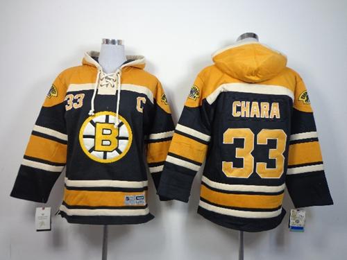 Bruins #33 Zdeno Chara Black Sawyer Hooded Sweatshirt Stitched Youth NHL Jersey