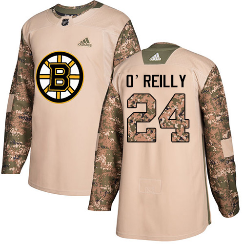 Adidas Bruins #24 Terry O'Reilly Camo Authentic 2017 Veterans Day Youth Stitched NHL Jersey