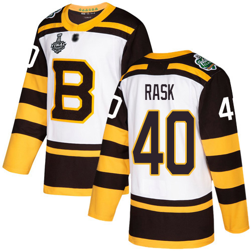 Bruins #40 Tuukka Rask White Authentic 2019 Winter Classic Stanley Cup Final Bound Youth Stitched Hockey Jersey - Click Image to Close