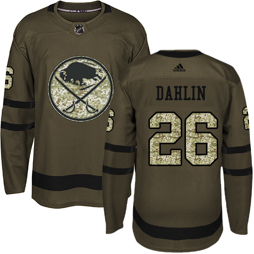 Adidas Sabres #26 Rasmus Dahlin Green Salute to Service Youth Stitched NHL Jersey