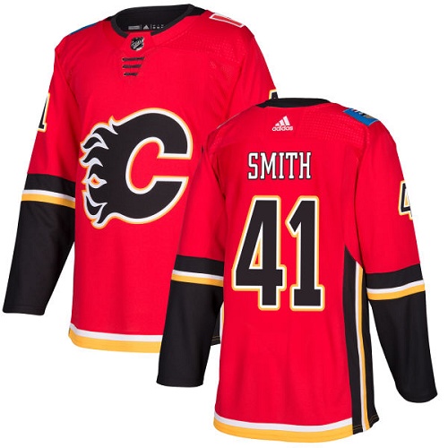 Adidas Flames #41 Mike Smith Red Home Authentic Stitched Youth NHL Jersey - Click Image to Close