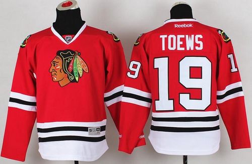 Blackhawks #19 Jonathan Toews Red Stitched Youth NHL Jersey