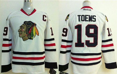 Blackhawks #19 Jonathan Toews Stitched White Youth NHL Jersey