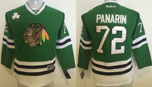 Blackhawks #72 Artemi Panarin Green Stitched Youth NHL Jersey