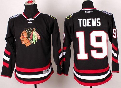 Blackhawks #19 Jonathan Toews Black 2014 Stadium Series Stitched Youth NHL Jersey