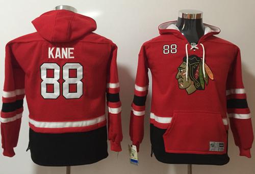 Blackhawks #88 Patrick Kane Red Youth Name & Number Pullover NHL Hoodie