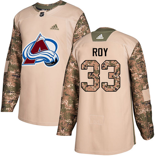 Adidas Avalanche #33 Patrick Roy Camo Authentic 2017 Veterans Day Stitched Youth NHL Jersey - Click Image to Close