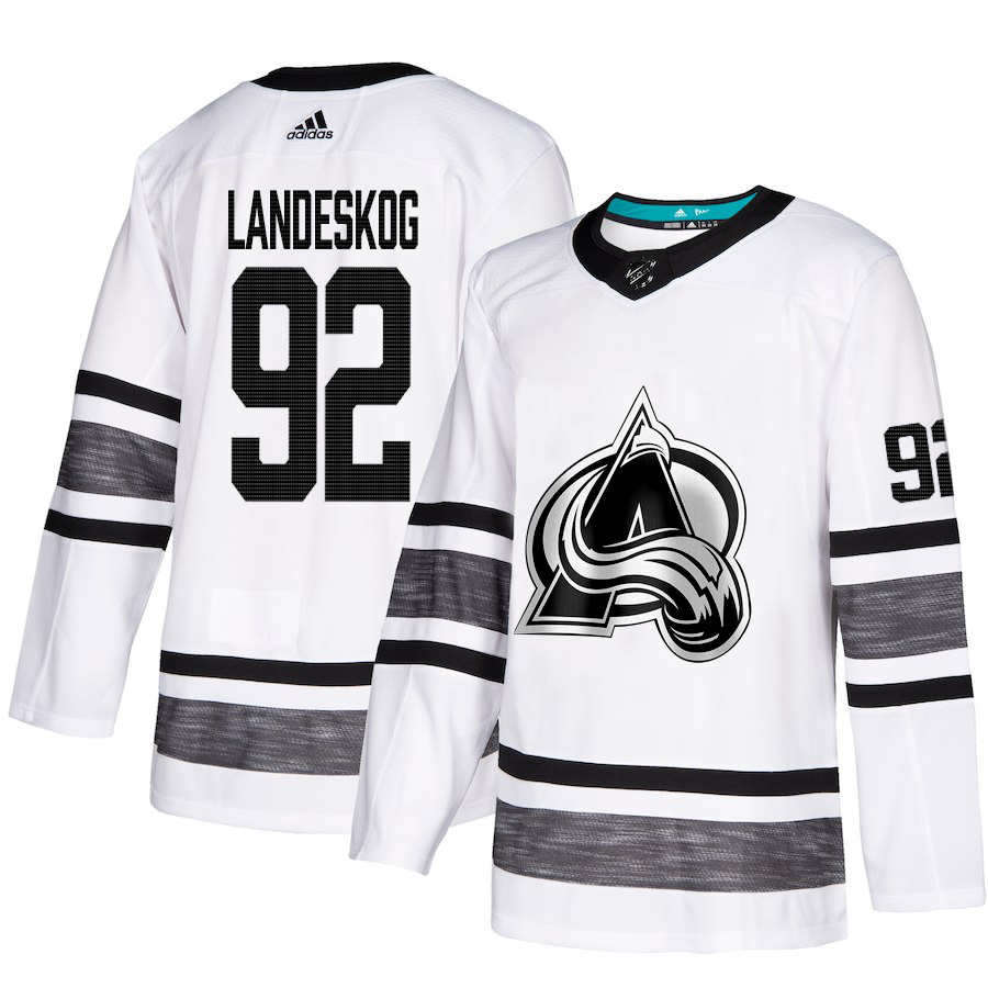 Adidas Avalanche #92 Gabriel Landeskog White Authentic 2019 All-Star Stitched Youth NHL Jersey - Click Image to Close