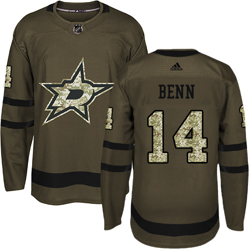 Adidas Stars #14 Jamie Benn Green Salute to Service Youth Stitched NHL Jersey