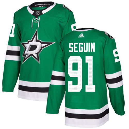 Adidas Stars #91 Tyler Seguin Green Home Authentic Youth Stitched NHL Jersey - Click Image to Close