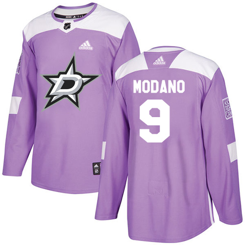 Adidas Stars #9 Mike Modano Purple Authentic Fights Cancer Youth Stitched NHL Jersey