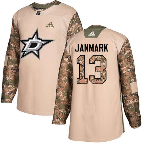 Adidas Stars #13 Mattias Janmark Camo Authentic 2017 Veterans Day Youth Stitched NHL Jersey