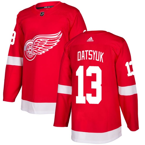 Adidas Red Wings #13 Pavel Datsyuk Red Home Authentic Stitched Youth NHL Jersey - Click Image to Close