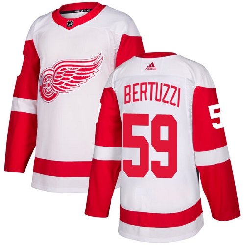 Adidas Red Wings #59 Tyler Bertuzzi White Road Authentic Stitched Youth NHL Jersey - Click Image to Close