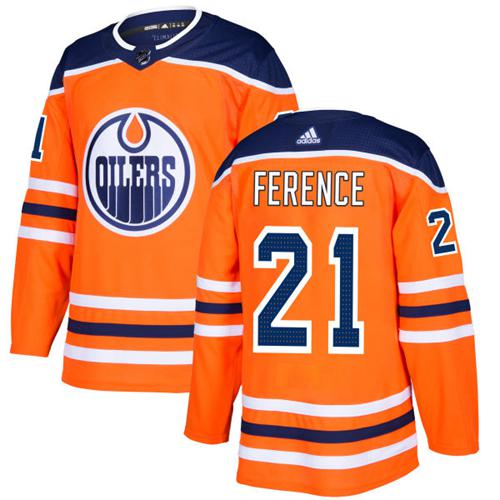 Adidas Oilers #21 Andrew Ference Orange Home Authentic Stitched Youth NHL Jersey - Click Image to Close