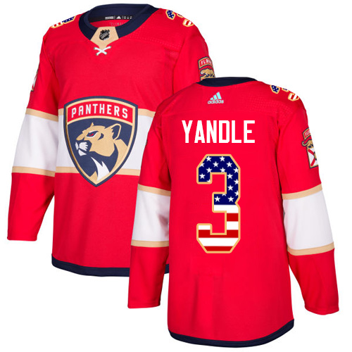 Adidas Panthers #3 Keith Yandle Red Home Authentic USA Flag Stitched Youth NHL Jersey - Click Image to Close