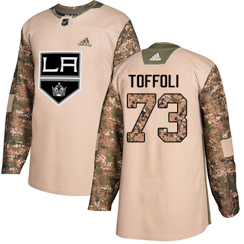 Adidas Kings #73 Tyler Toffoli Camo Authentic 2017 Veterans Day Stitched Youth NHL Jersey