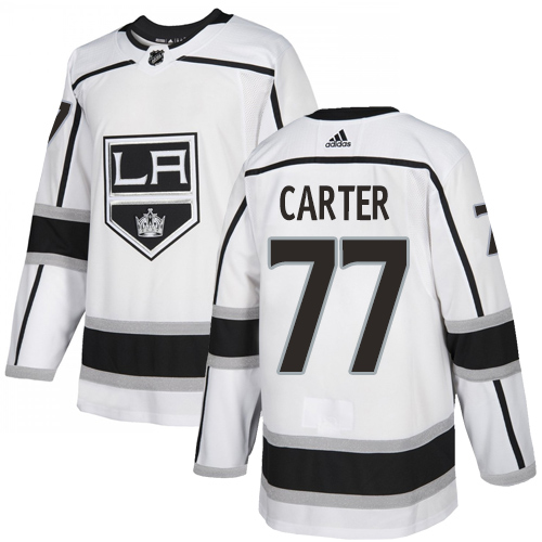 Adidas Kings #77 Jeff Carter White Road Authentic Stitched Youth NHL Jersey - Click Image to Close