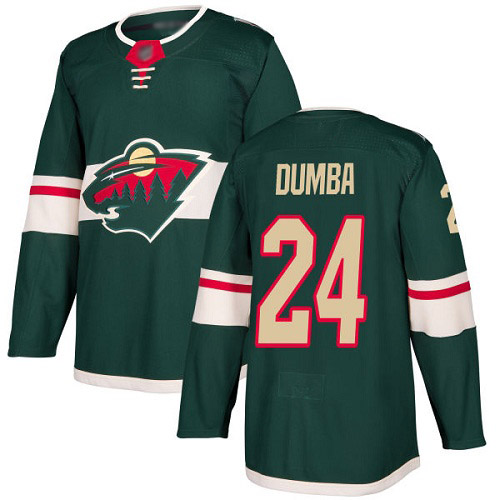 Wild #24 Matt Dumba Green Home Authentic Stitched Youth Hockey Jersey - Click Image to Close