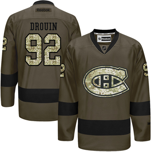 Adidas Canadiens #92 Jonathan Drouin Green Salute to Service Stitched Youth NHL Jersey