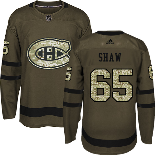 Adidas Canadiens #65 Andrew Shaw Green Salute to Service Stitched Youth NHL Jersey