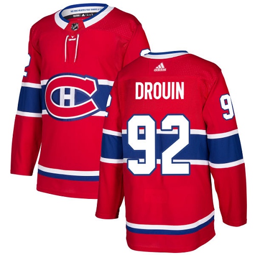 Adidas Canadiens #92 Jonathan Drouin Red Home Authentic Stitched Youth NHL Jersey - Click Image to Close